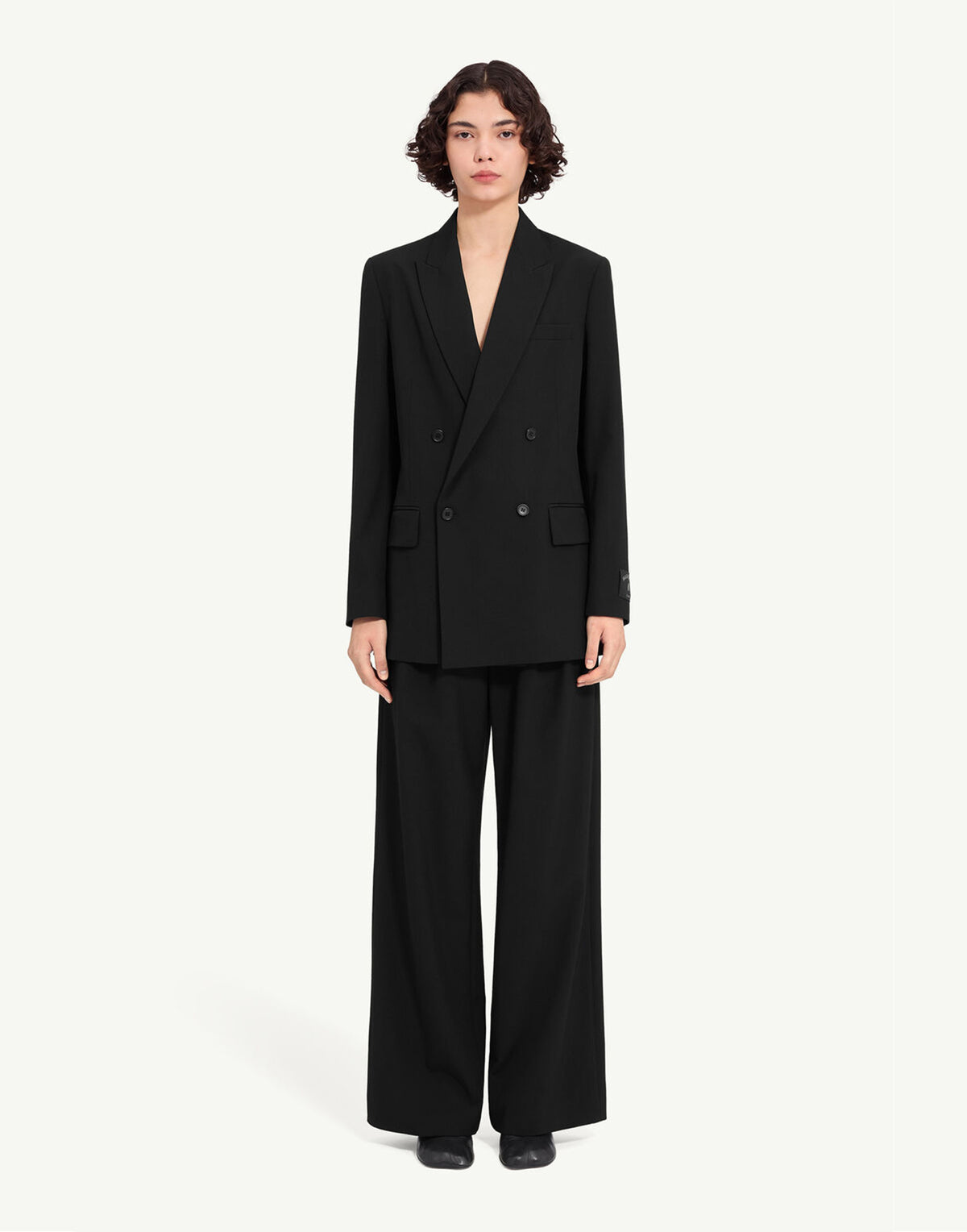 MM6 MAISON MARGIELA Giacca Doppiopetto in Misto Lana Nero