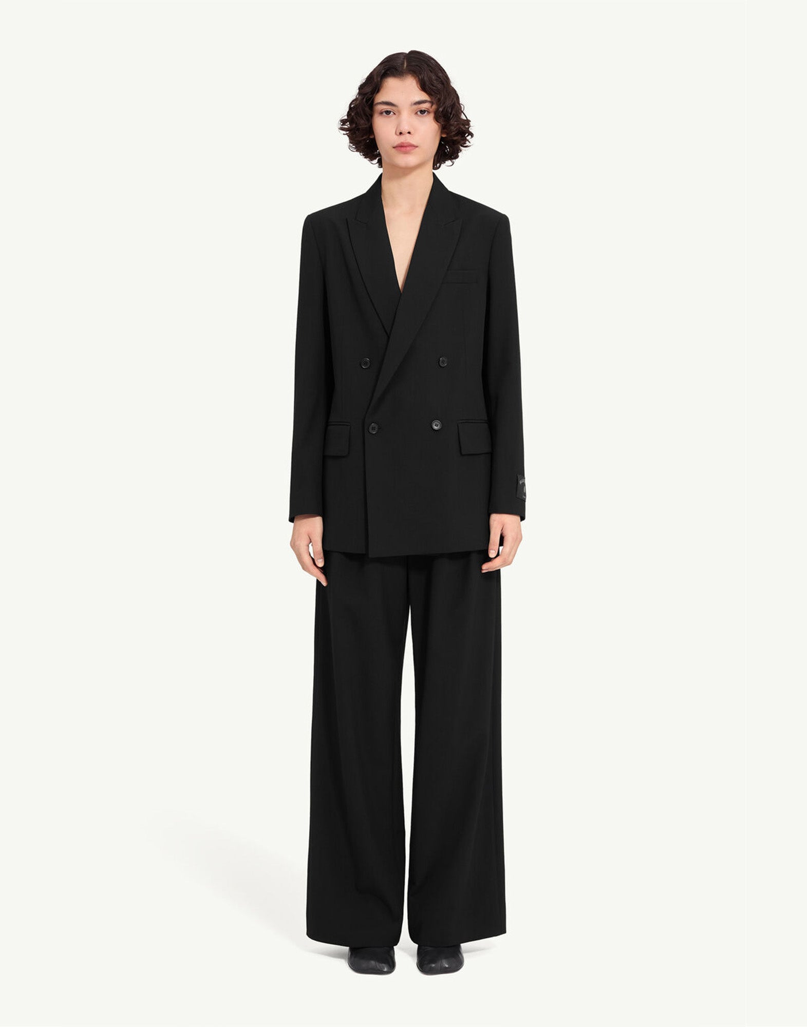 MM6 MAISON MARGIELA Giacca Doppiopetto in Misto Lana Nero