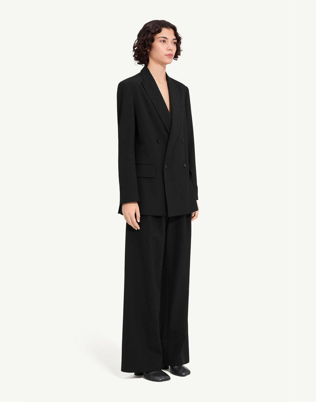 MM6 MAISON MARGIELA Giacca Doppiopetto in Misto Lana Nero