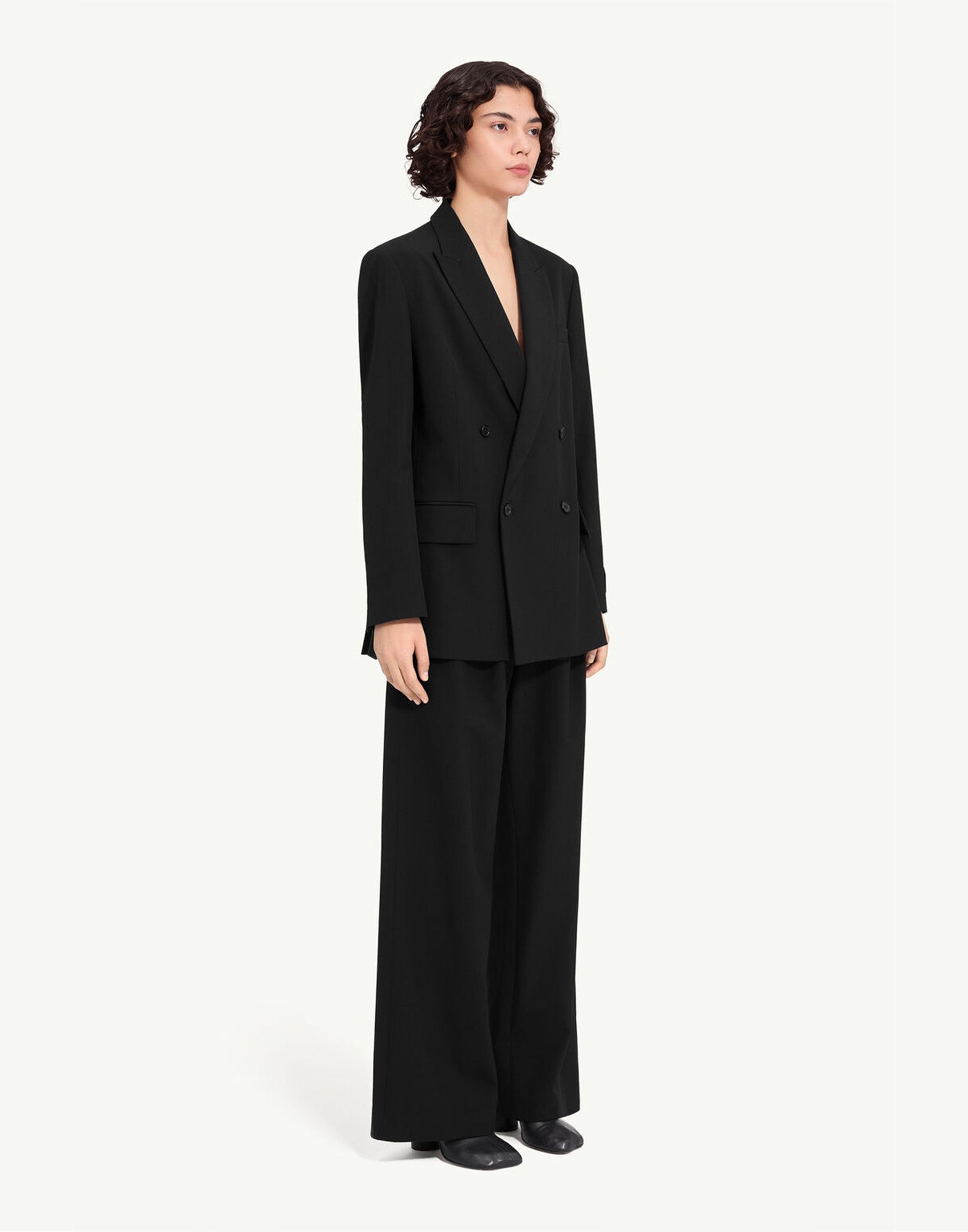 MM6 MAISON MARGIELA Giacca Doppiopetto in Misto Lana Nero