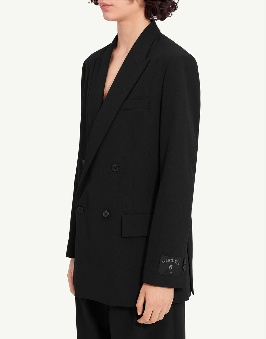 MM6 MAISON MARGIELA Giacca Doppiopetto in Misto Lana Nero