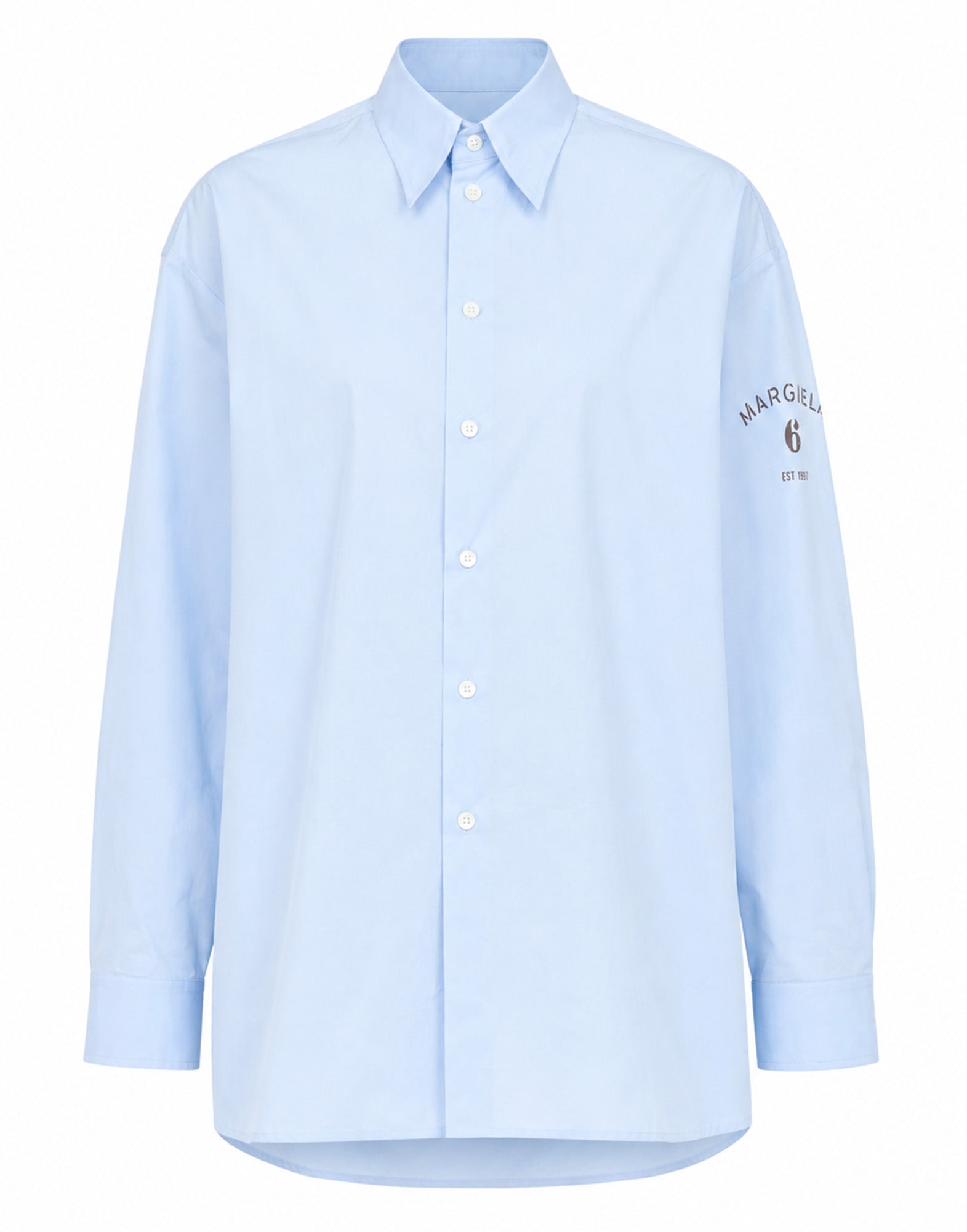 MM6 MAISON MARGIELA Camicia Oversize in Popeline di Cotone Light Blue