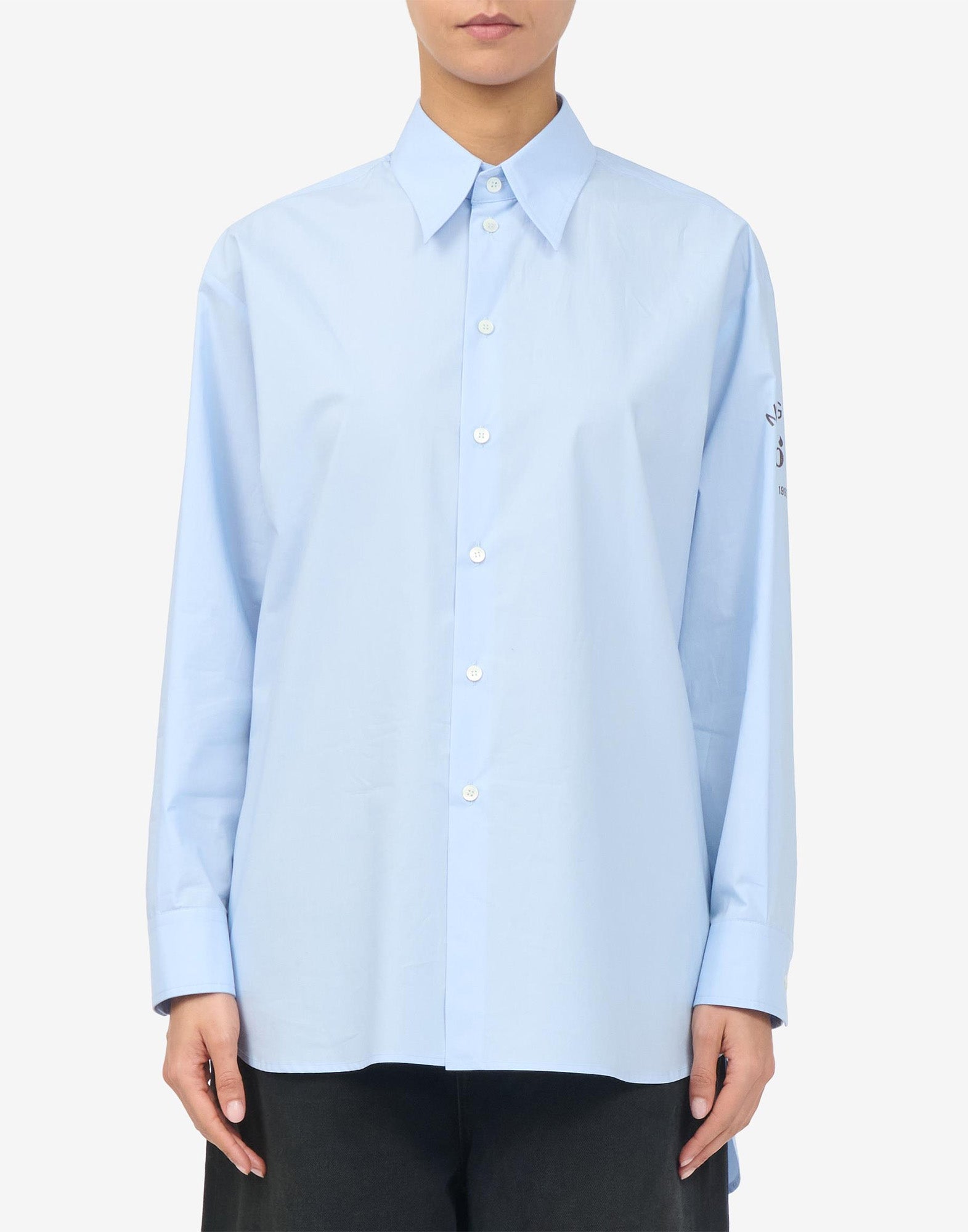 MM6 MAISON MARGIELA Camicia Oversize in Popeline di Cotone Light Blue