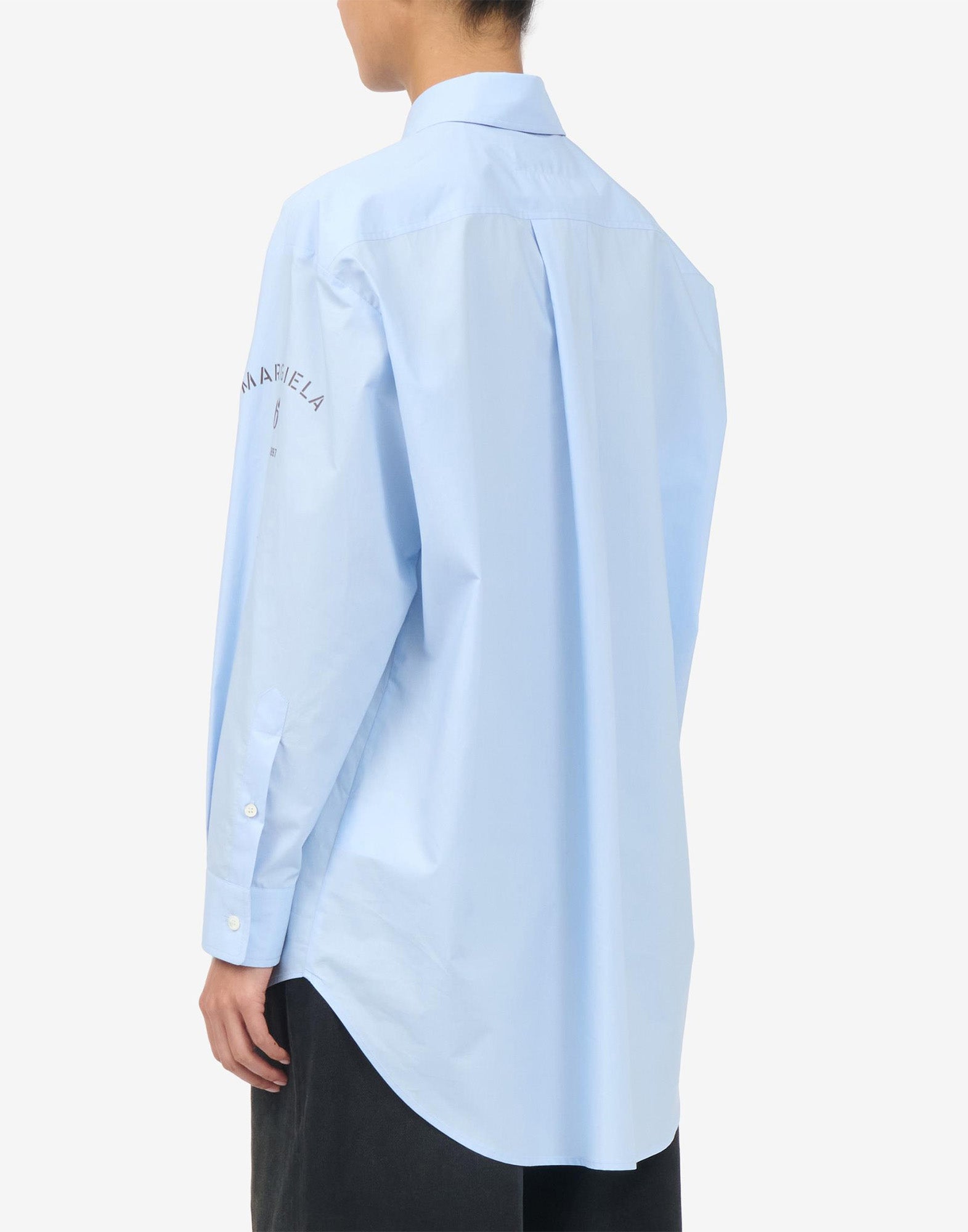 MM6 MAISON MARGIELA Camicia Oversize in Popeline di Cotone Light Blue