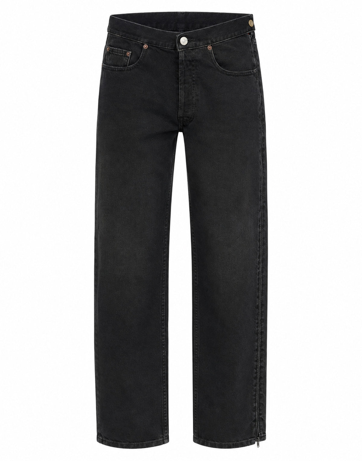 Jean en denim noir avec fermeture éclair MM6 MAISON MARGIELA
