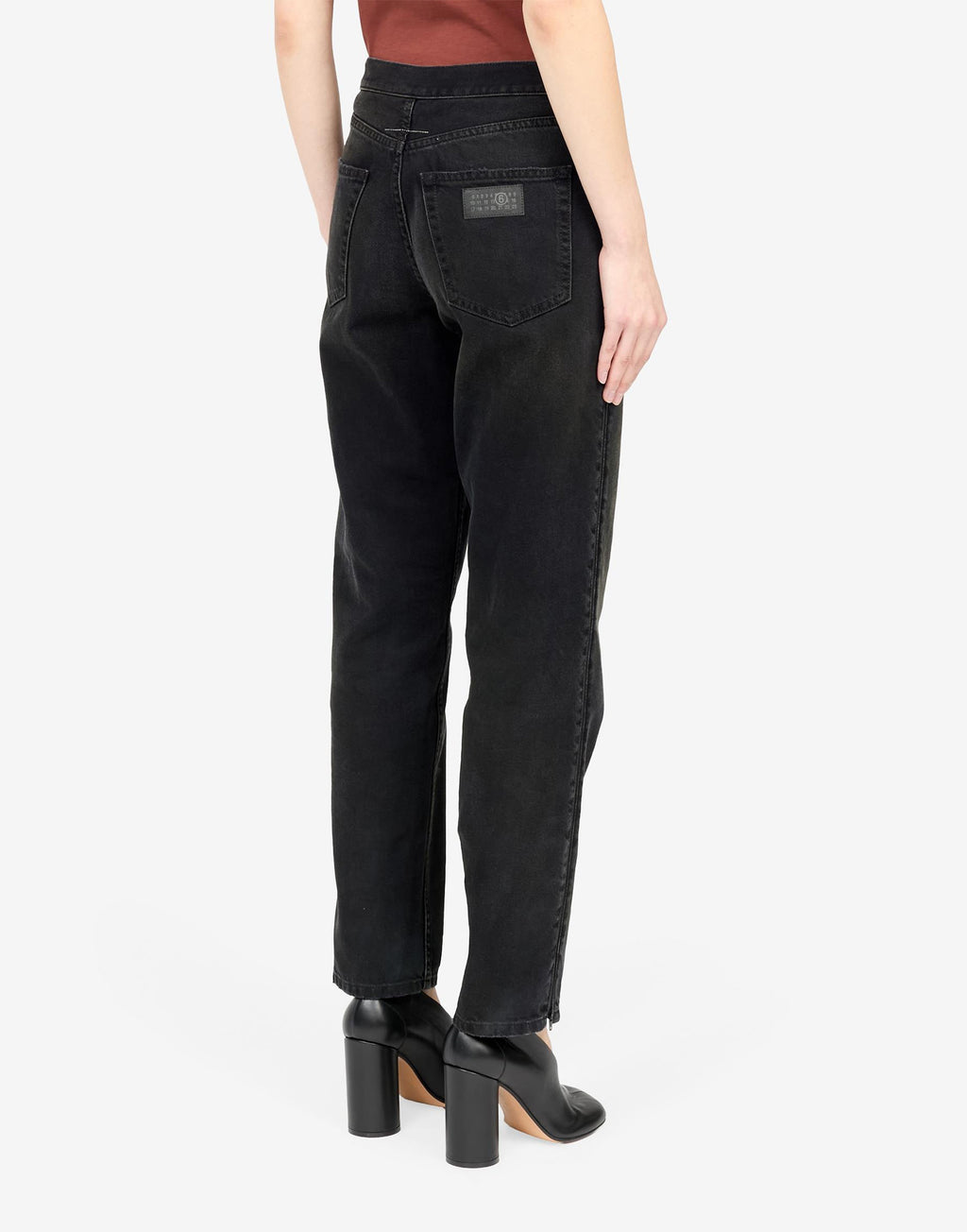 MM6 MAISON MARGIELA Jeans in Denim Nero con Zip