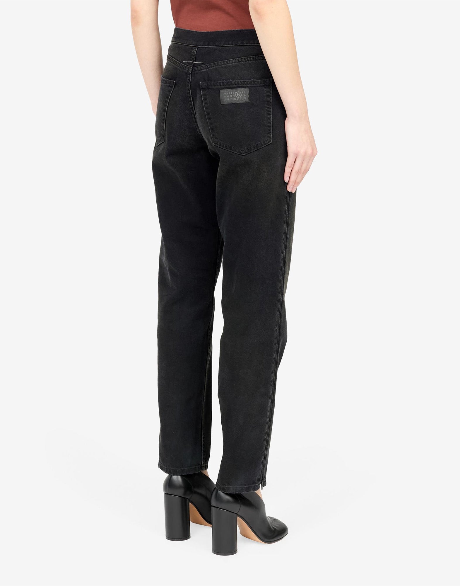 MM6 MAISON MARGIELA Jeans in Denim Nero con Zip