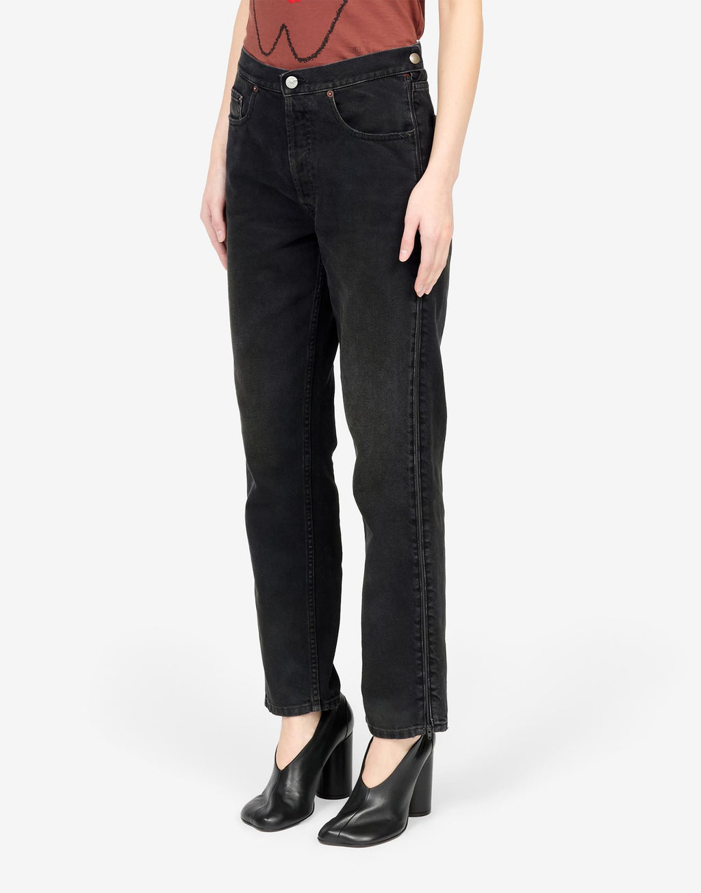 MM6 MAISON MARGIELA Jeans in Denim Nero con Zip