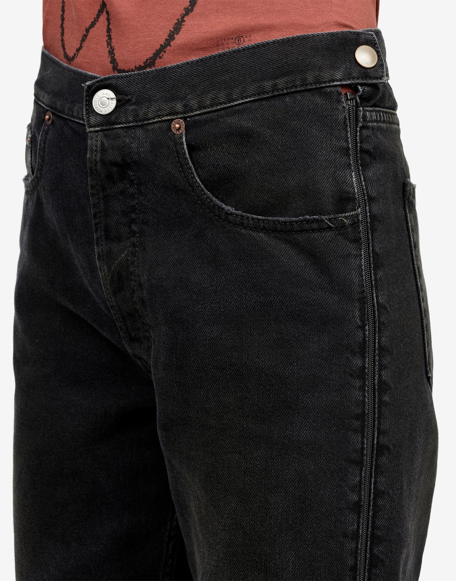 MM6 MAISON MARGIELA Jeans in Denim Nero con Zip