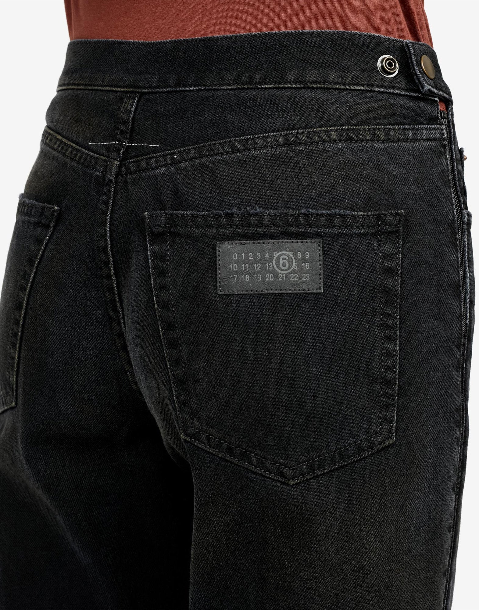 MM6 MAISON MARGIELA Jeans in Denim Nero con Zip