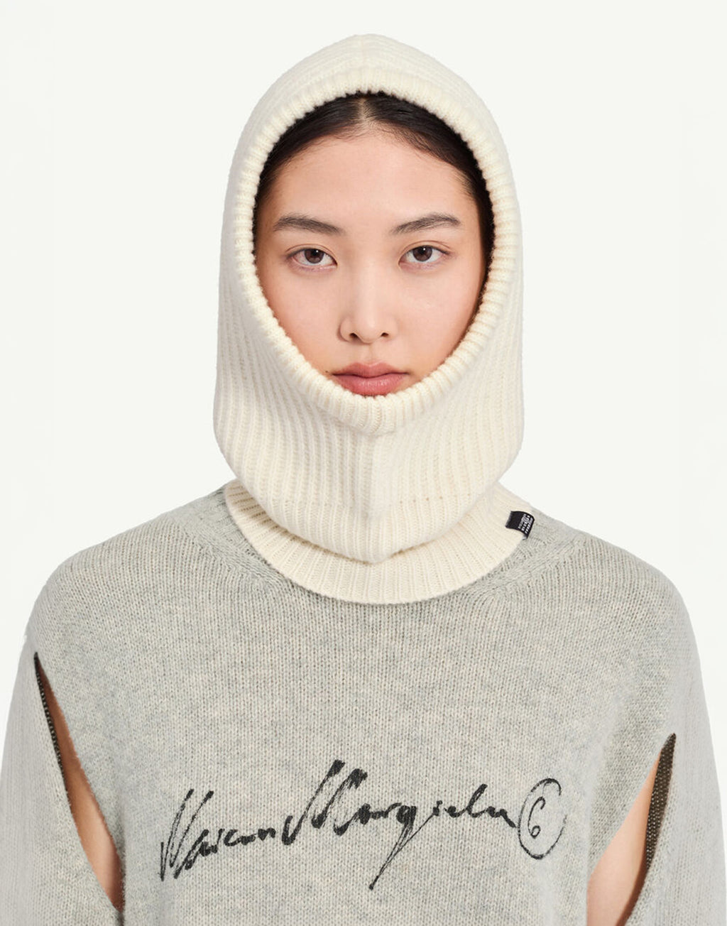 MM6 MAISON MARGIELA Passamontagna in Maglia Avorio