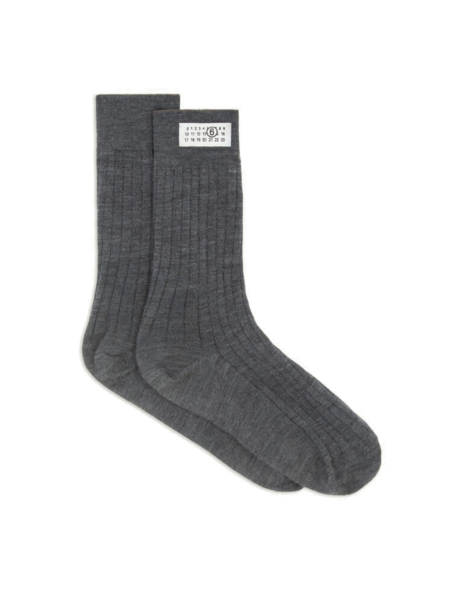 MM6 MAISON MARGIELA Calzini Corti in Misto Lana Grigio Melange