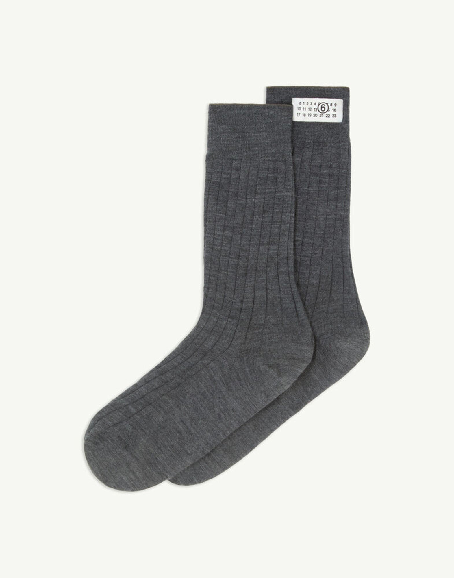 MM6 MAISON MARGIELA Calzini Corti in Misto Lana Grigio Melange