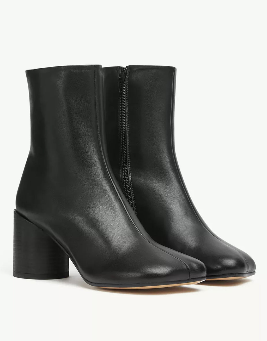 MM6 MAISON MARGIELA Stivaletti Anatomici In Nappa Nera Con Tacco