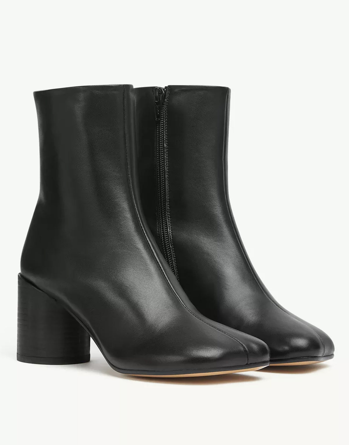 MM6 MAISON MARGIELA Stivaletti Anatomici In Nappa Nera Con Tacco