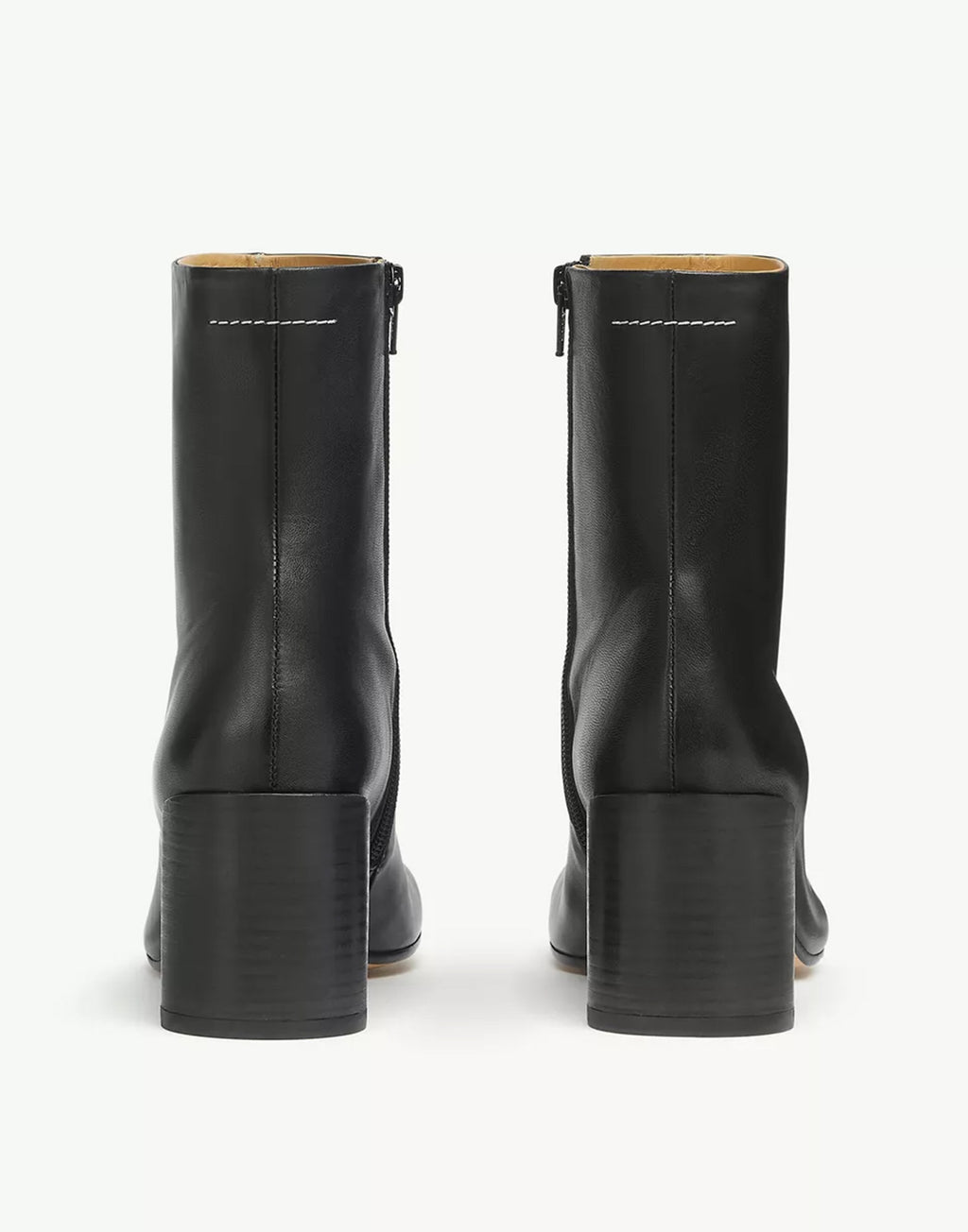 MM6 MAISON MARGIELA Stivaletti Anatomici In Nappa Nera Con Tacco