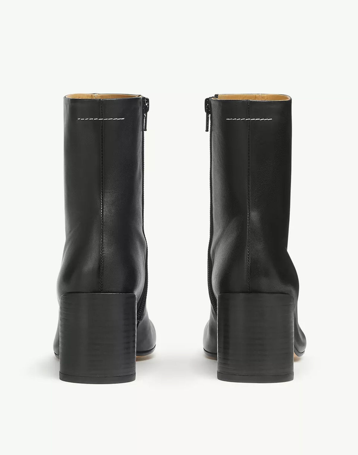 MM6 MAISON MARGIELA Stivaletti Anatomici In Nappa Nera Con Tacco