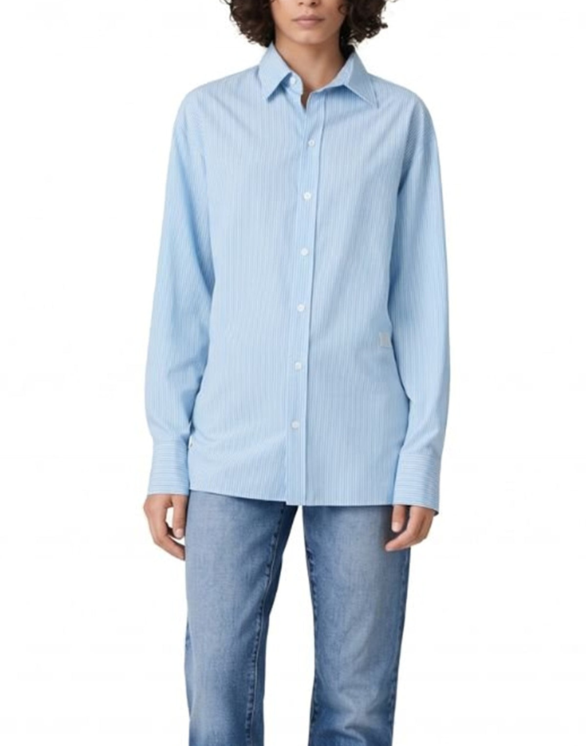 MM6 MAISON MARGIELA Camicia a Righe Azzurre con Apertura Posteriore