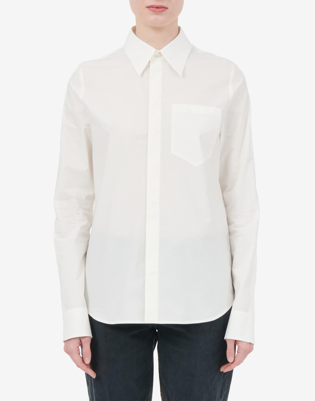 MM6 MAISON MARGIELA Camicia in Popeline con Tasca Off White