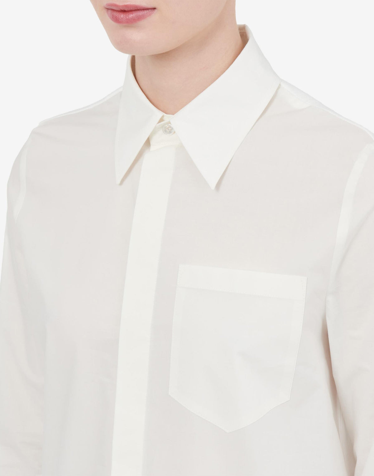 MM6 MAISON MARGIELA Camicia in Popeline con Tasca Off White