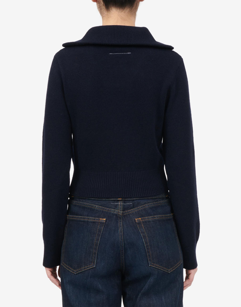 MM6 MAISON MARGIELA Maglione in Lana con Collo Zip Navy