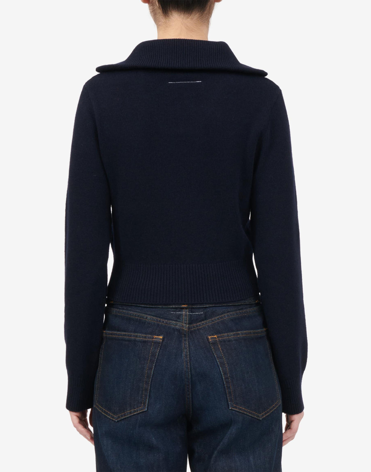 MM6 MAISON MARGIELA Maglione in Lana con Collo Zip Navy