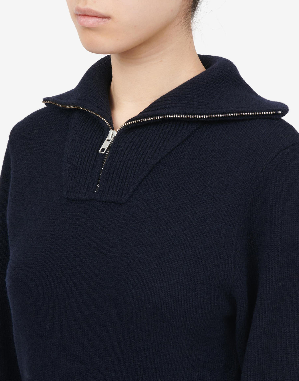 MM6 MAISON MARGIELA Maglione in Lana con Collo Zip Navy