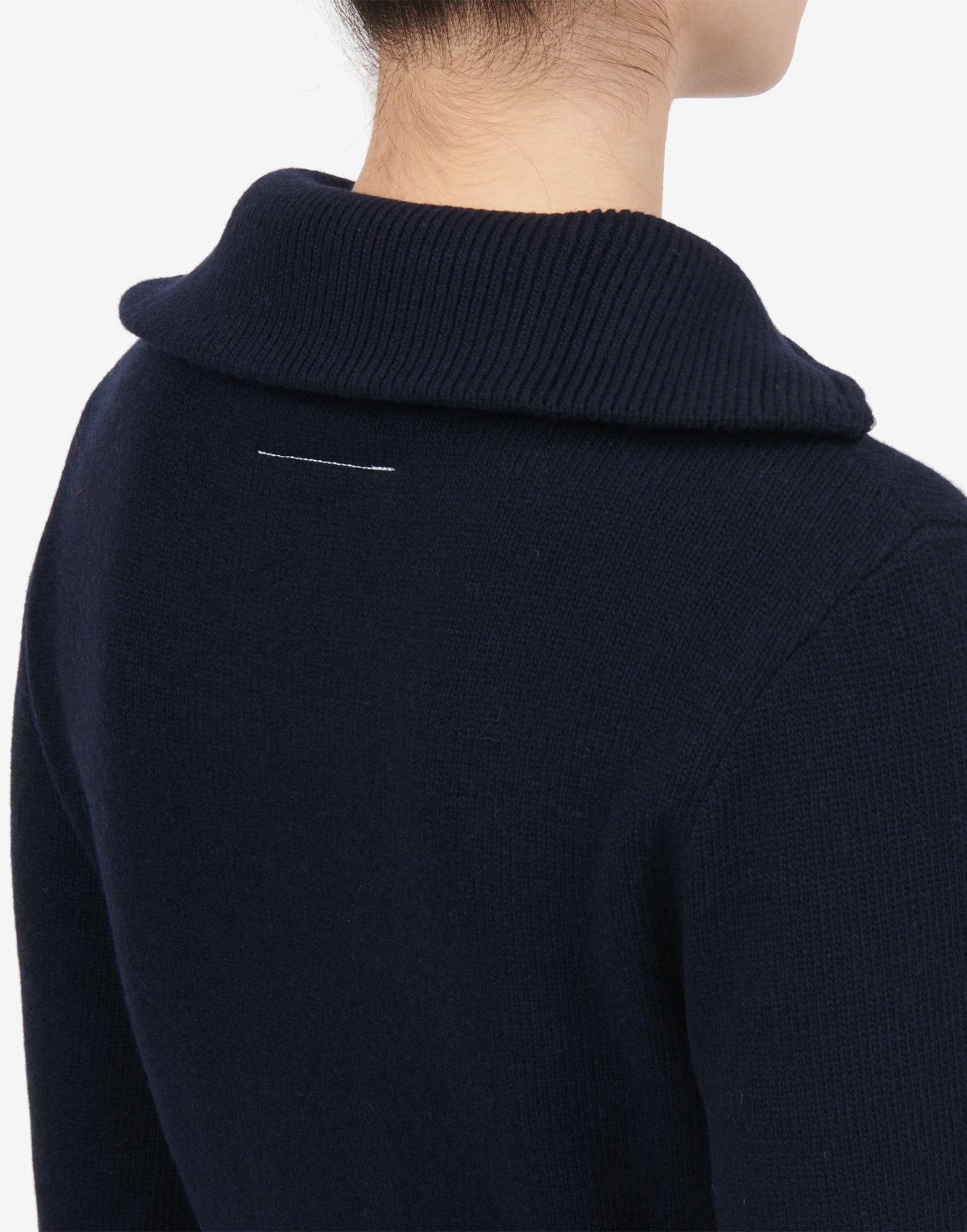 MM6 MAISON MARGIELA Maglione in Lana con Collo Zip Navy
