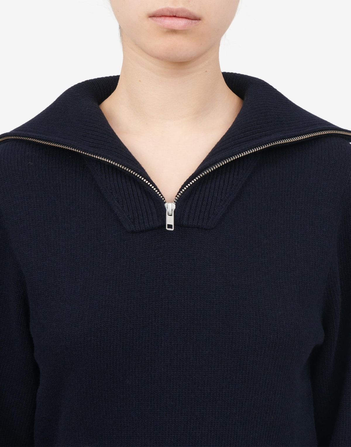MM6 MAISON MARGIELA Maglione in Lana con Collo Zip Navy