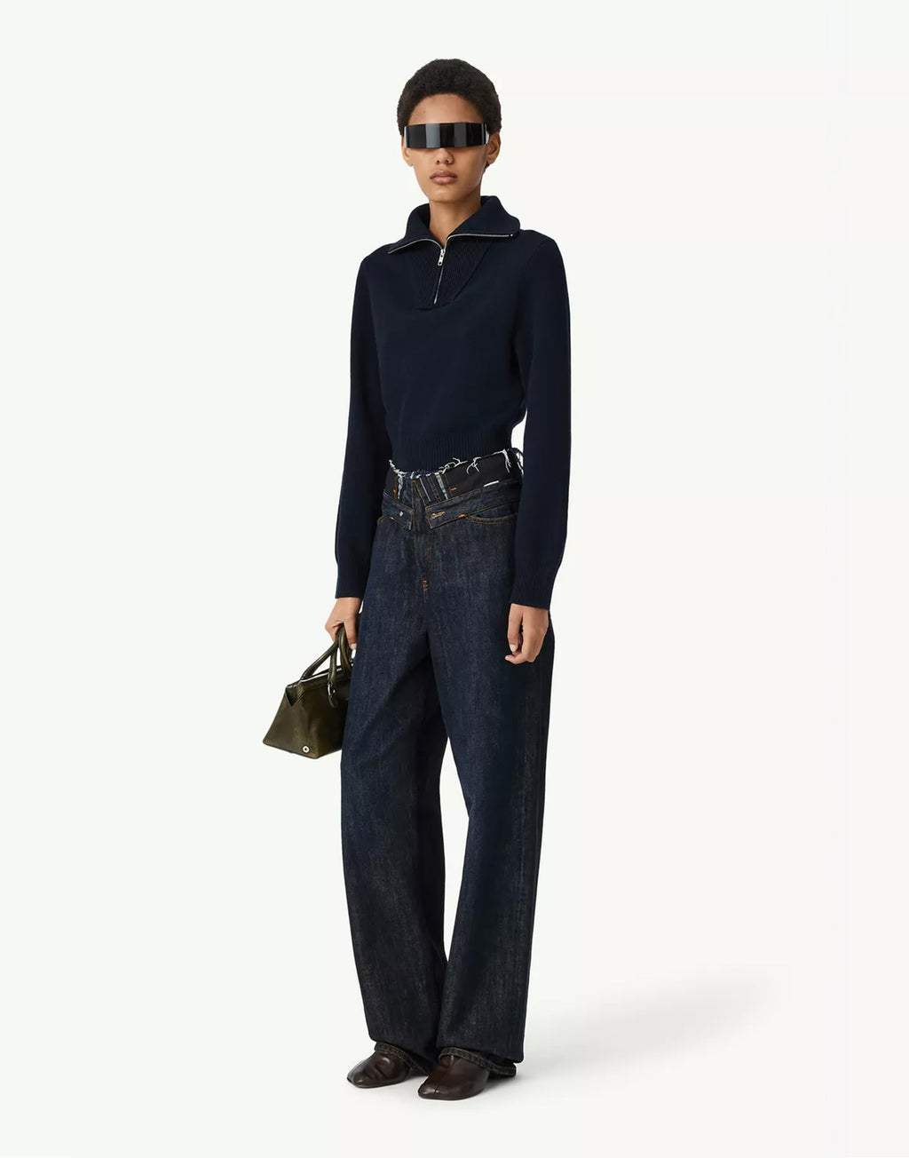 MM6 MAISON MARGIELA Jeans in Denim con Vita a Taglio Vivo
