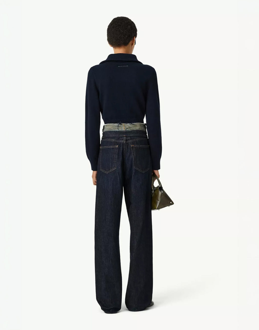 MM6 MAISON MARGIELA Jeans in Denim con Vita a Taglio Vivo
