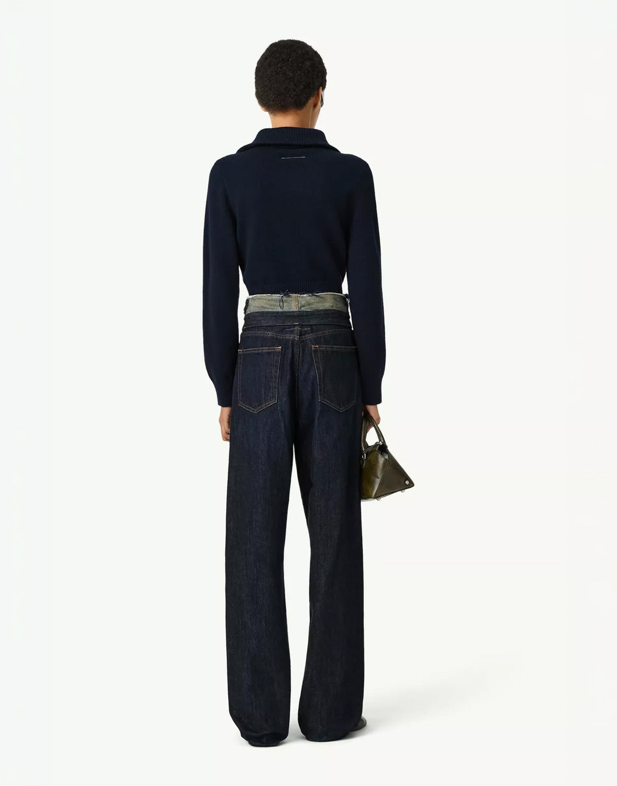 MM6 MAISON MARGIELA Jeans in Denim con Vita a Taglio Vivo