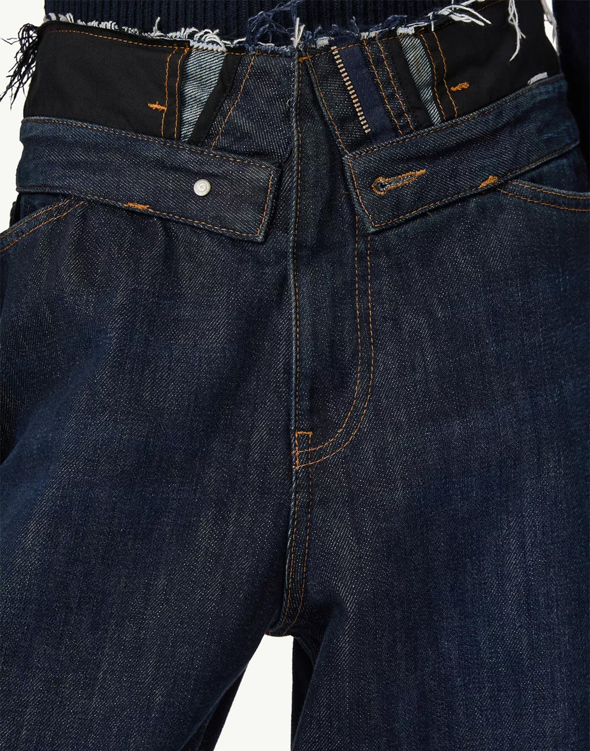 MM6 MAISON MARGIELA Jeans in Denim con Vita a Taglio Vivo