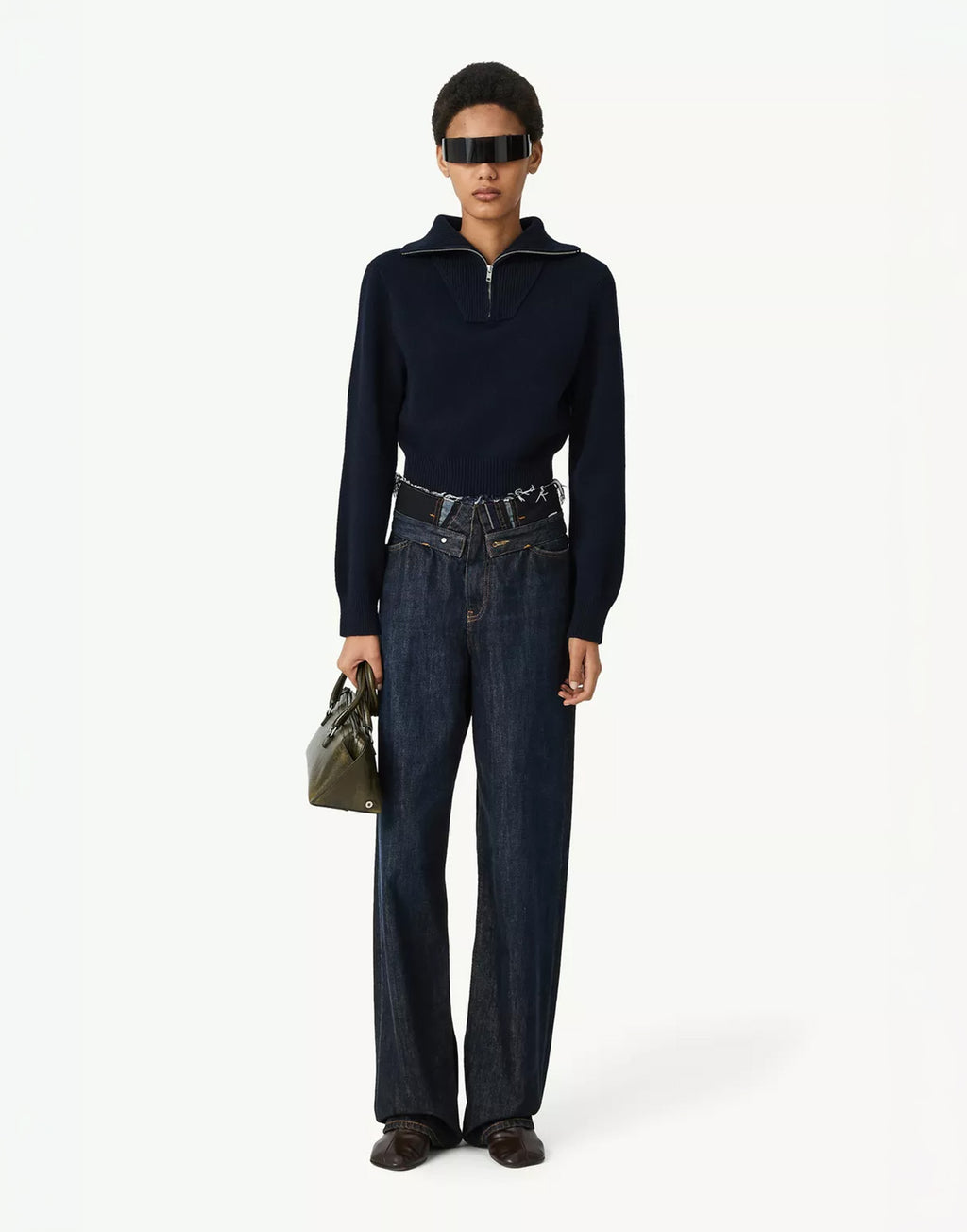 MM6 MAISON MARGIELA Jeans in Denim con Vita a Taglio Vivo