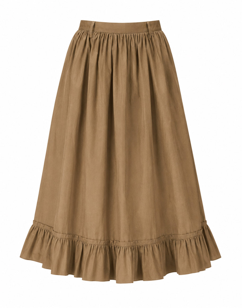 MM6 MAISON MARGIELA Gonna Midi in Cotone Spalmato Mud Green