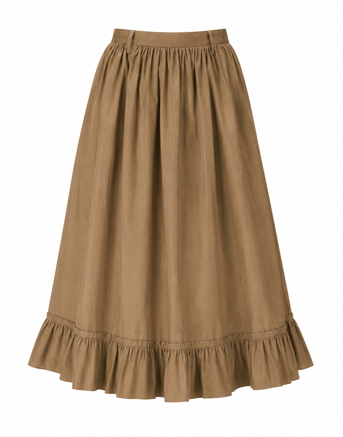 MM6 MAISON MARGIELA Jupe midi en coton enduit vert boue