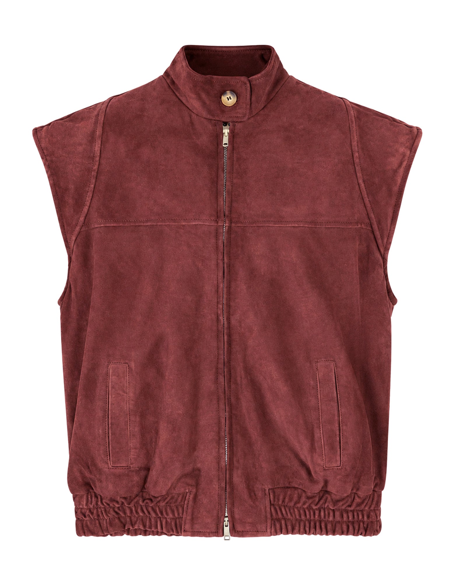 MONO Gilet in Suede Crosta Vinaccia