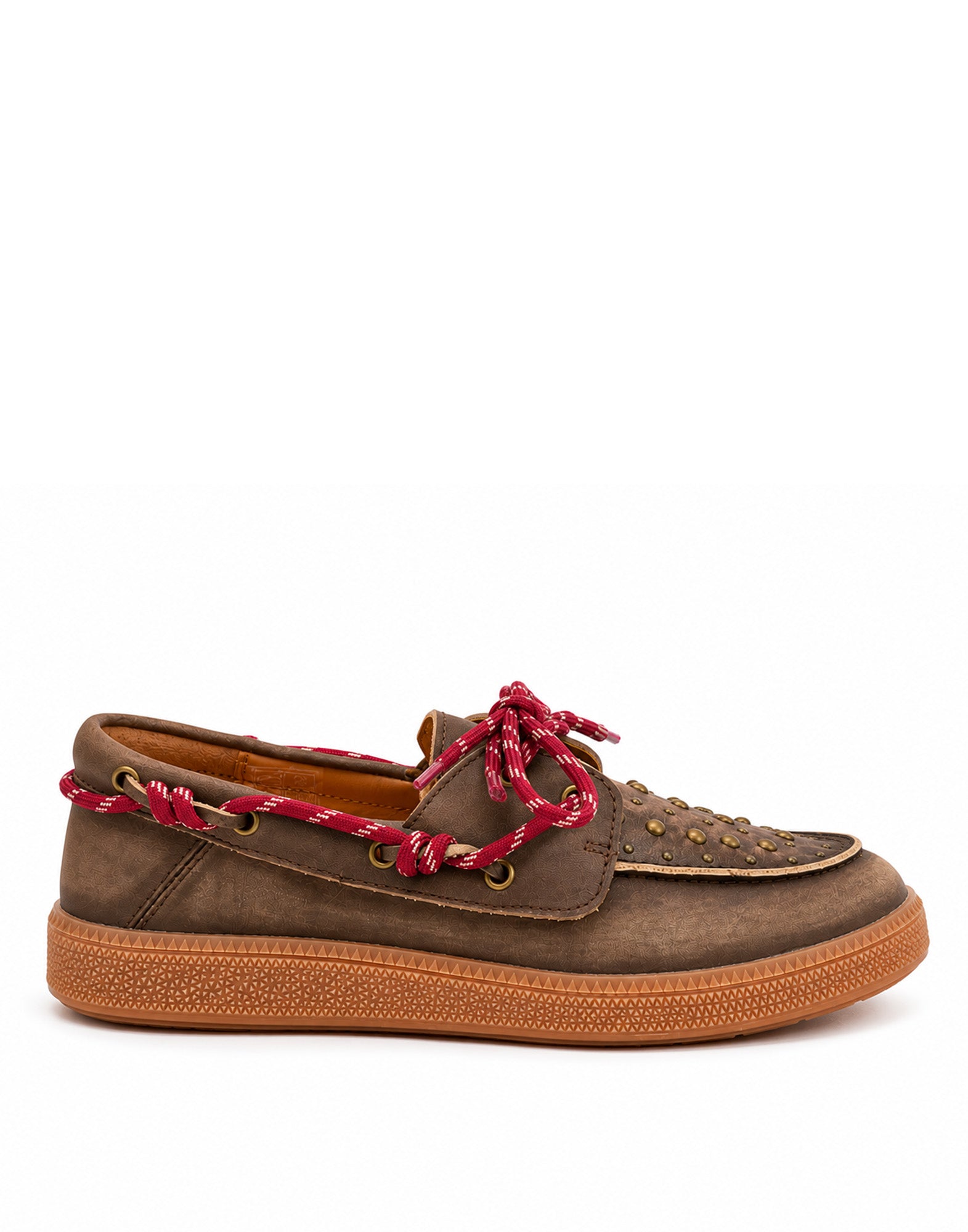MONOWAY Mocassini Boat in Pelle con Borchie