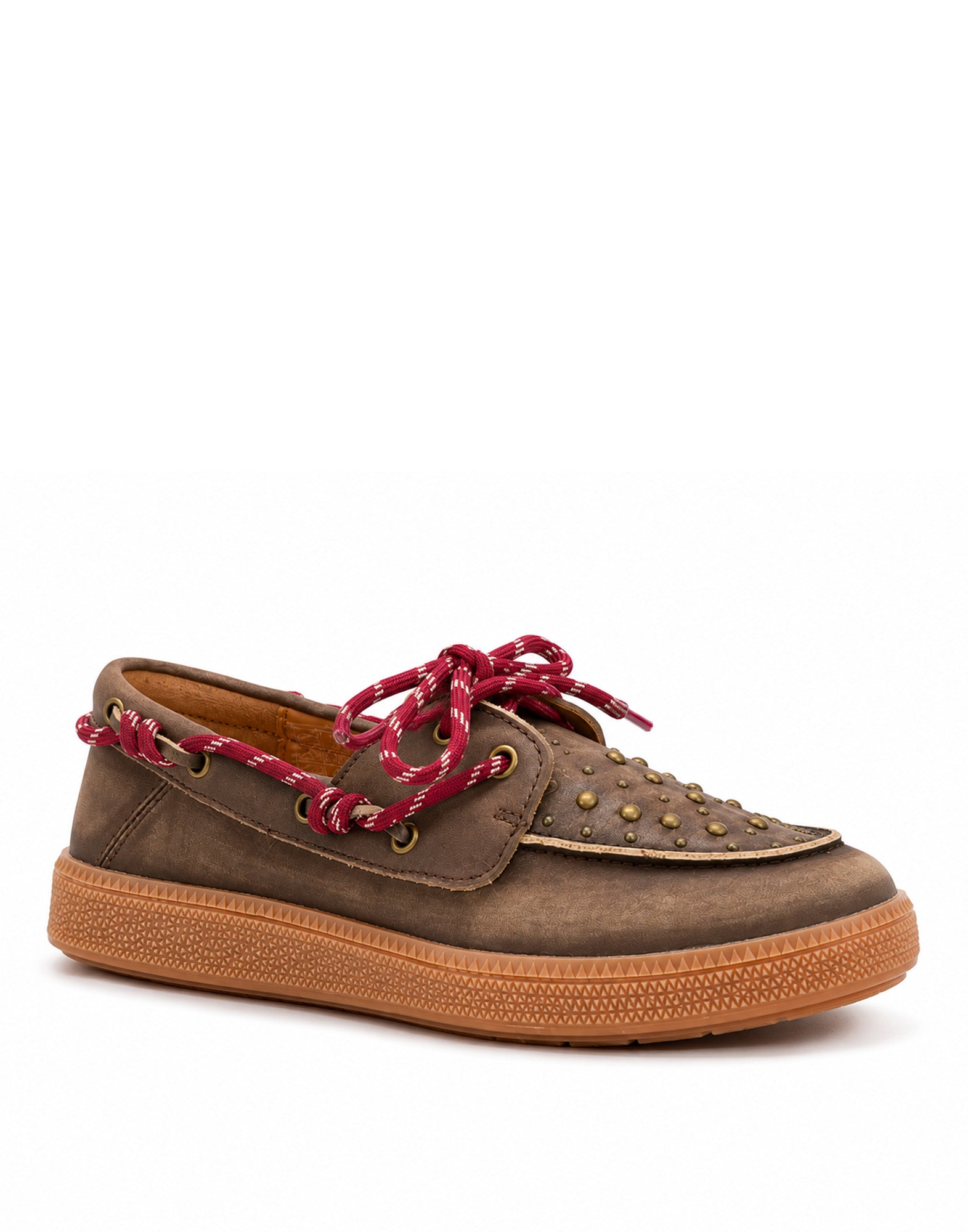 MONOWAY Mocassini Boat in Pelle con Borchie