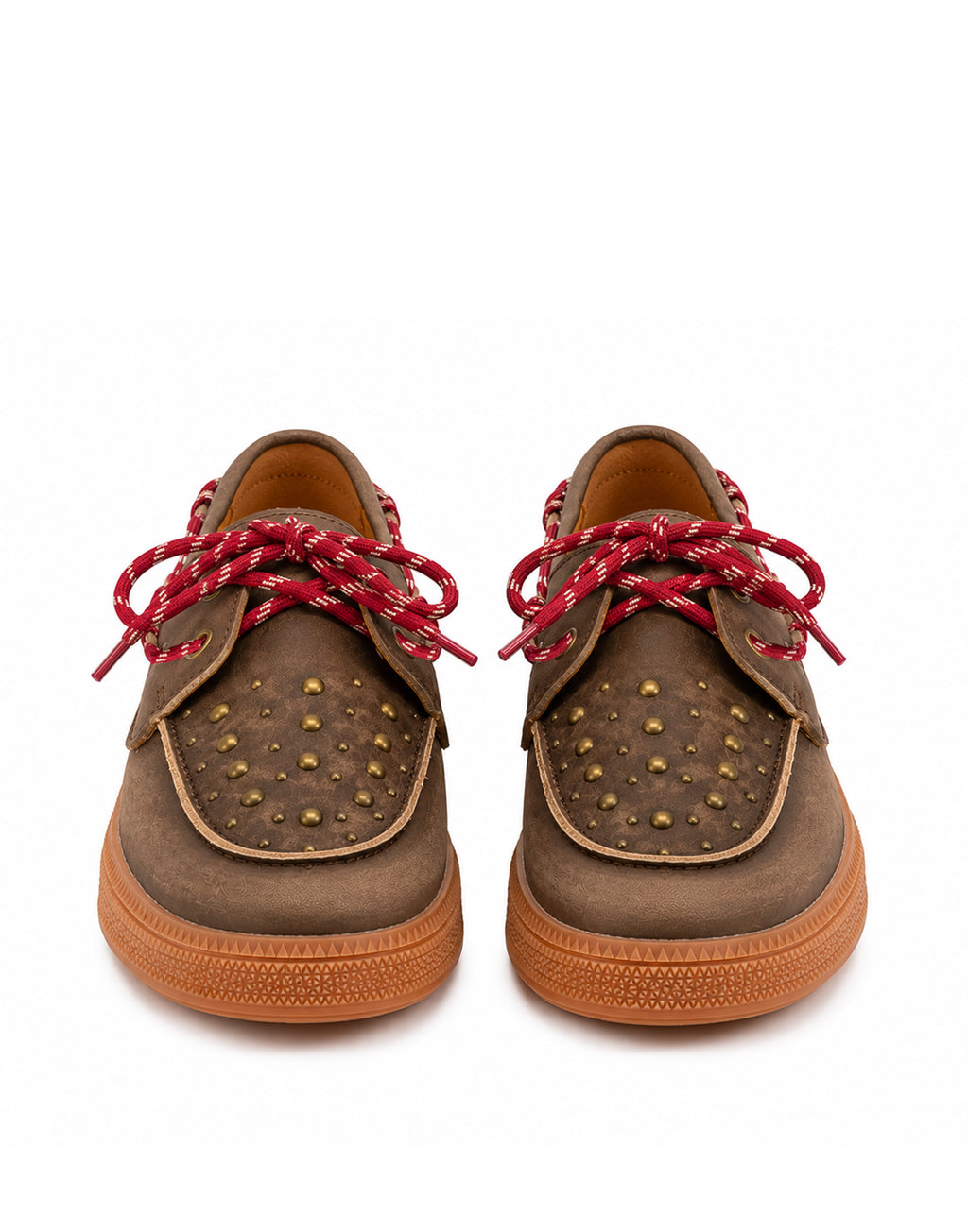 MONOWAY Mocassini Boat in Pelle con Borchie