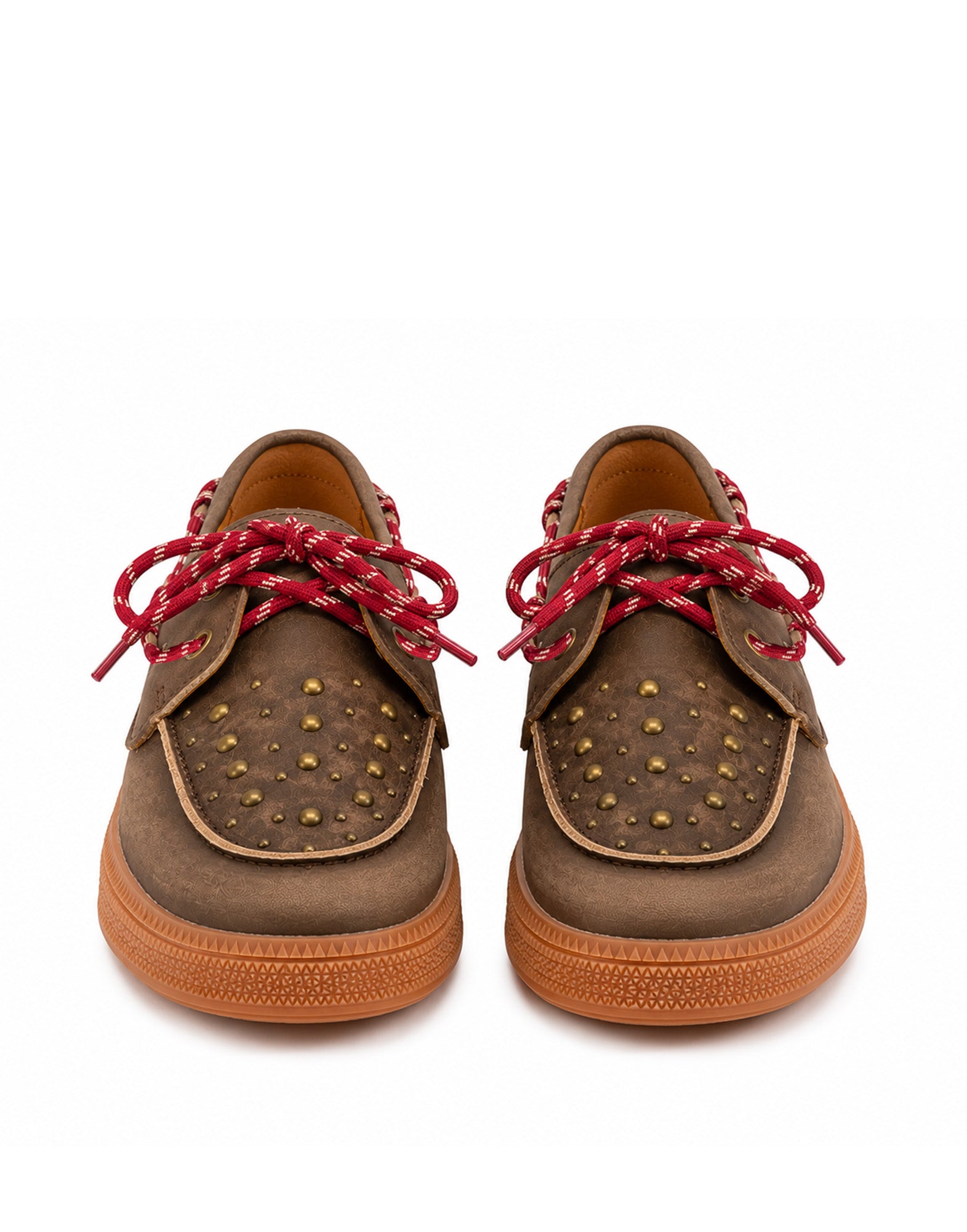 MONOWAY Mocassini Boat in Pelle con Borchie