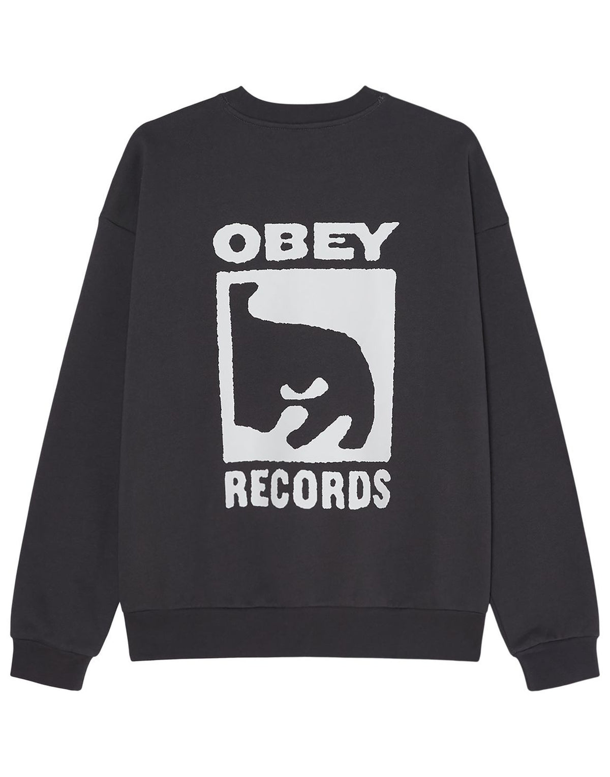 OBEY Felpa Records Extra Heavy Girocollo Vintage Black