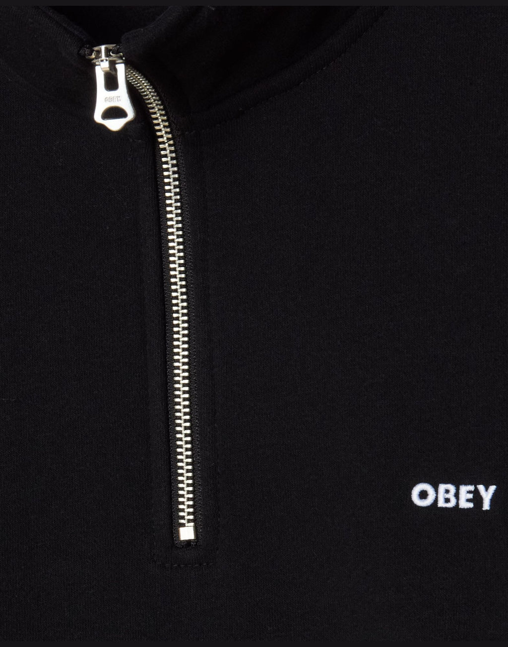 OBEY Felpa Established Works Bold con Mezza Zip Nero