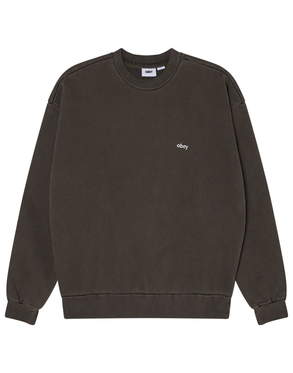 OBEY Felpa Lowercase Pigment Girocollo Pigment Black Olive