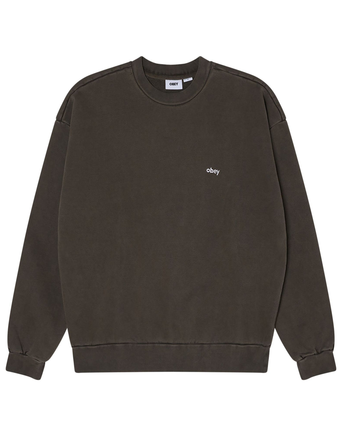 OBEY Felpa Lowercase Pigment Girocollo Pigment Black Olive
