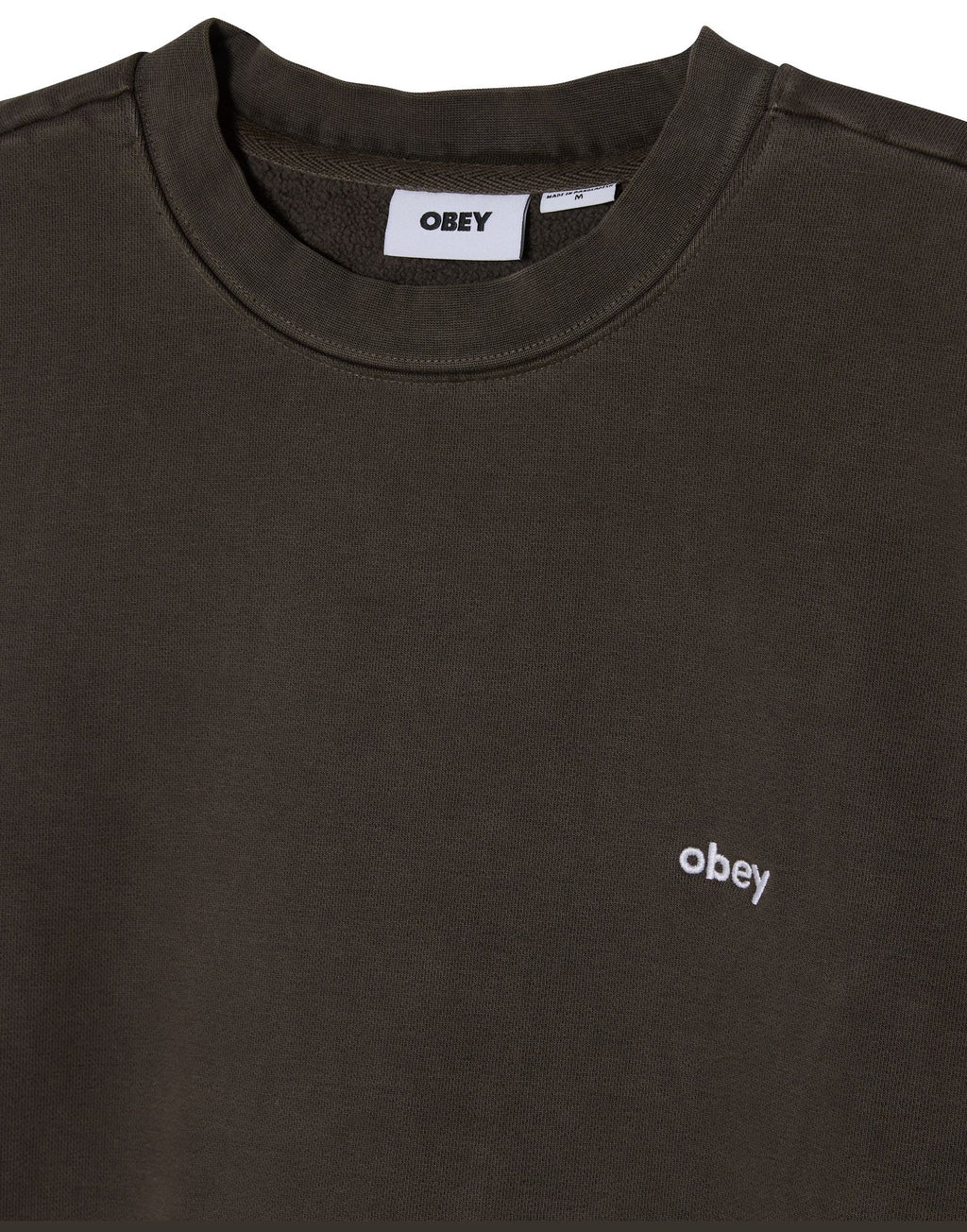 OBEY Felpa Lowercase Pigment Girocollo Pigment Black Olive