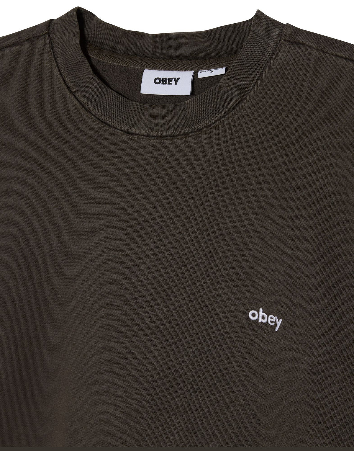OBEY Felpa Lowercase Pigment Girocollo Pigment Black Olive