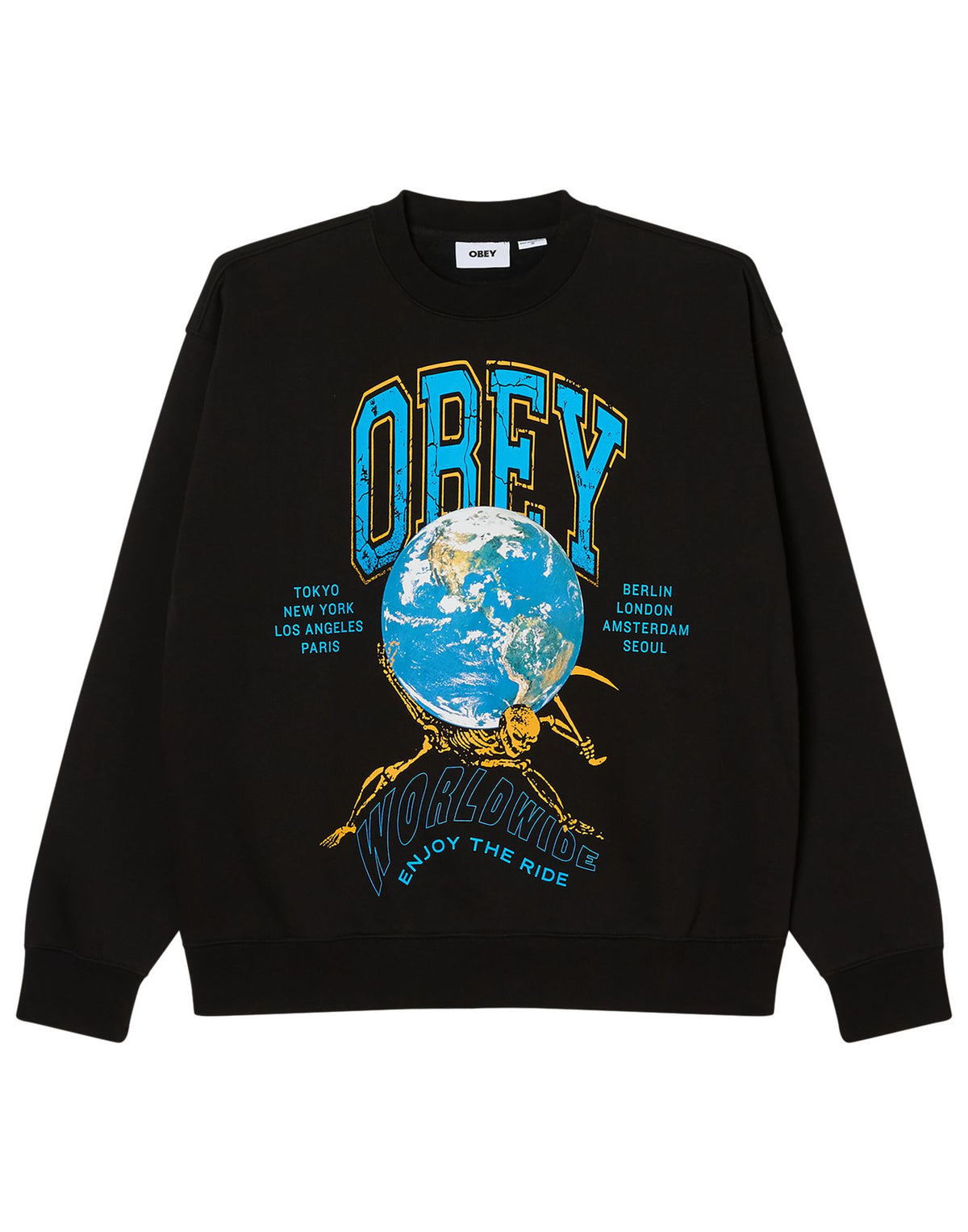 OBEY Felpa Enjoy the Ride Girocollo Nero