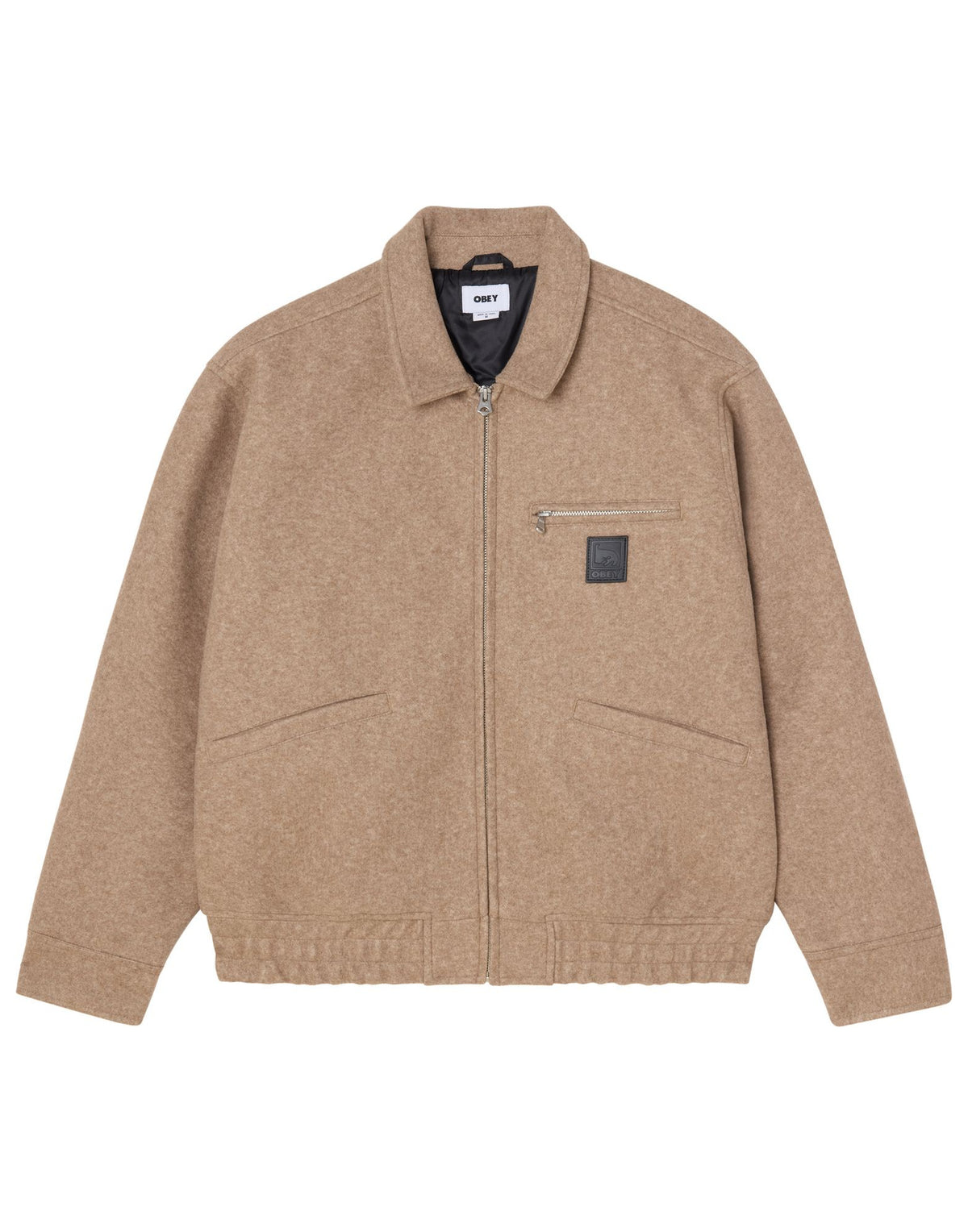 OBEY Giacca Ledger Blouson con Zip Latte