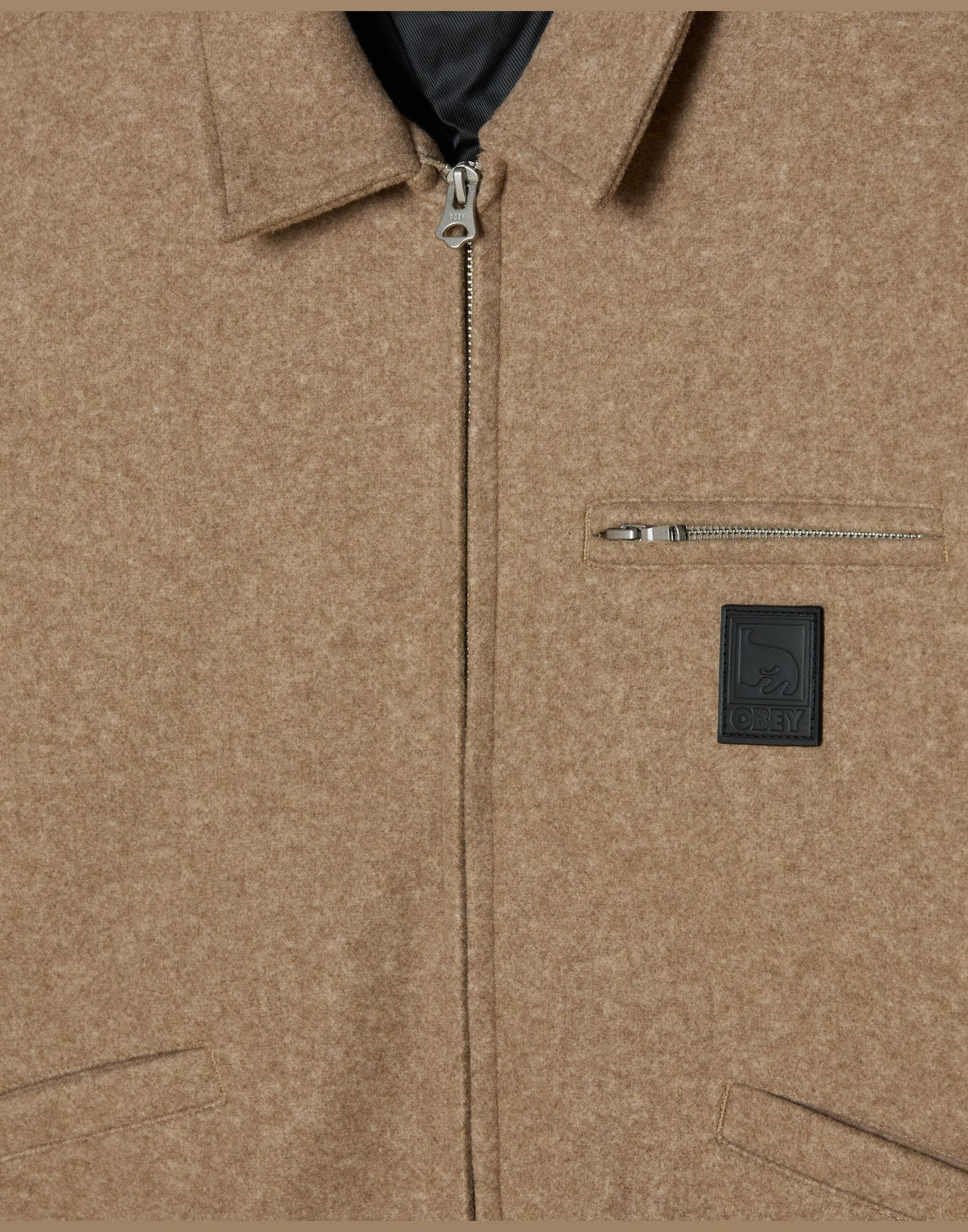 OBEY Giacca Ledger Blouson con Zip Latte